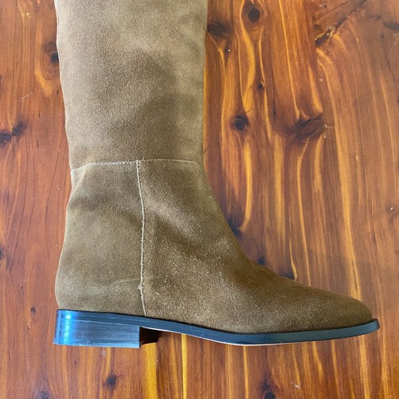 J. Crew Troy Over The Knee Boots Suede K2741 Brown Leather - Picture 4 of 8